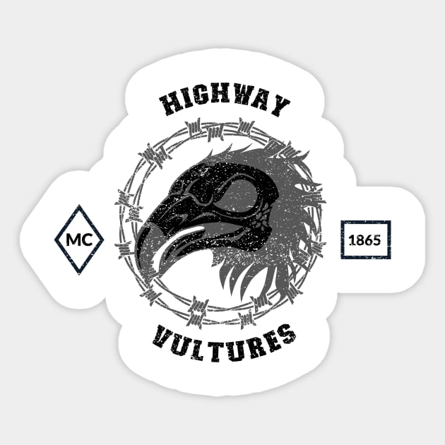 Highway Vultures Biker Gang Sticker by Tip Top Tee's